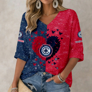 Limited Edition – Customized NBA Los Angeles Clippers Women’s Heart V-Neck Long Sleeve Shirt
