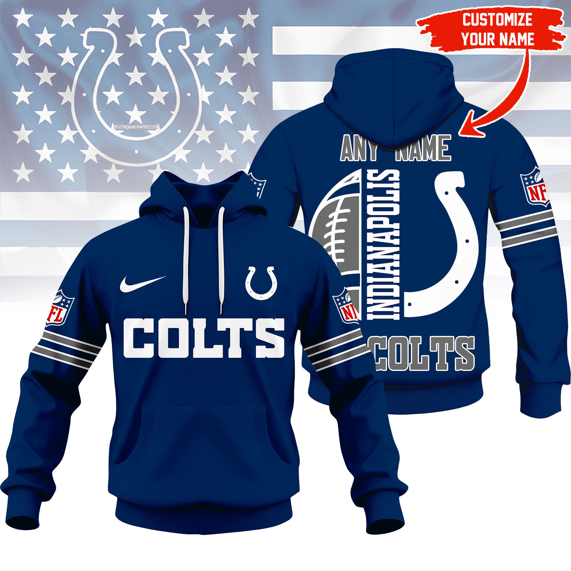 Limited Edition – Customized NFL Indianapolis Colts Hoodie, Zip Hoodie