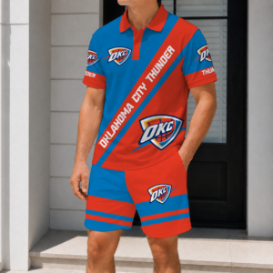 Limited Edition – Customized NBA Oklahoma City Thunder Polo Shirt & Short Pants Set