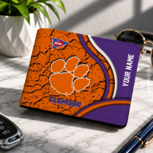 Limited Edition – Customized NCAA Clemson Tigers Leather Wallet