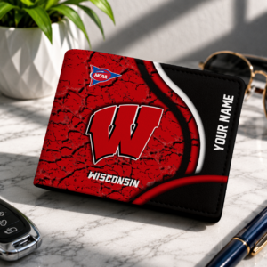 Limited Edition – Customized NCAA Wisconsin Badgers Leather Wallet