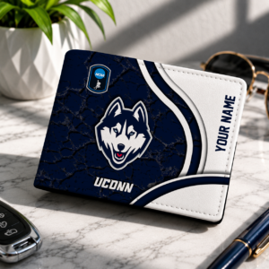 Limited Edition – Customized NCAA Uconn Huskies Leather Wallet