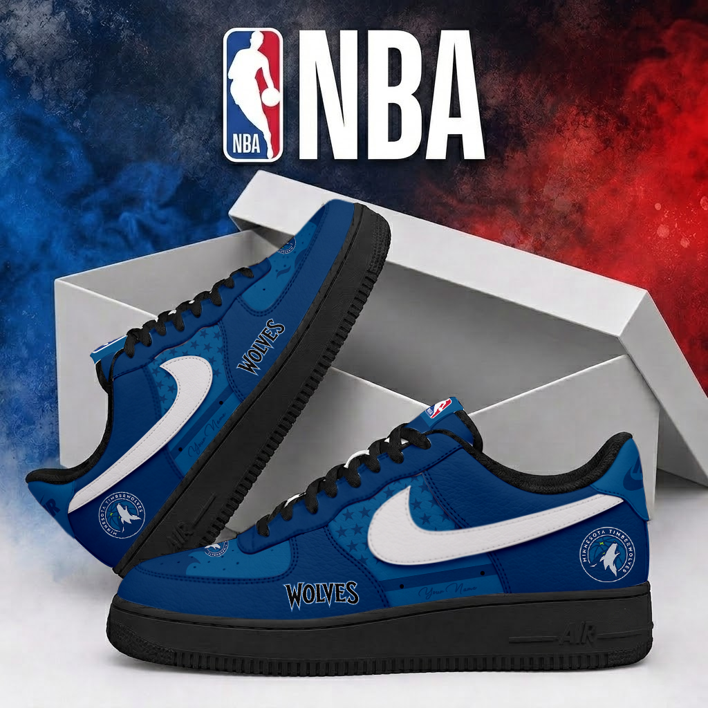 Limited Edition – Customized NBA Minnesota Timberwolves Air Force 1 Shoes - Image 2