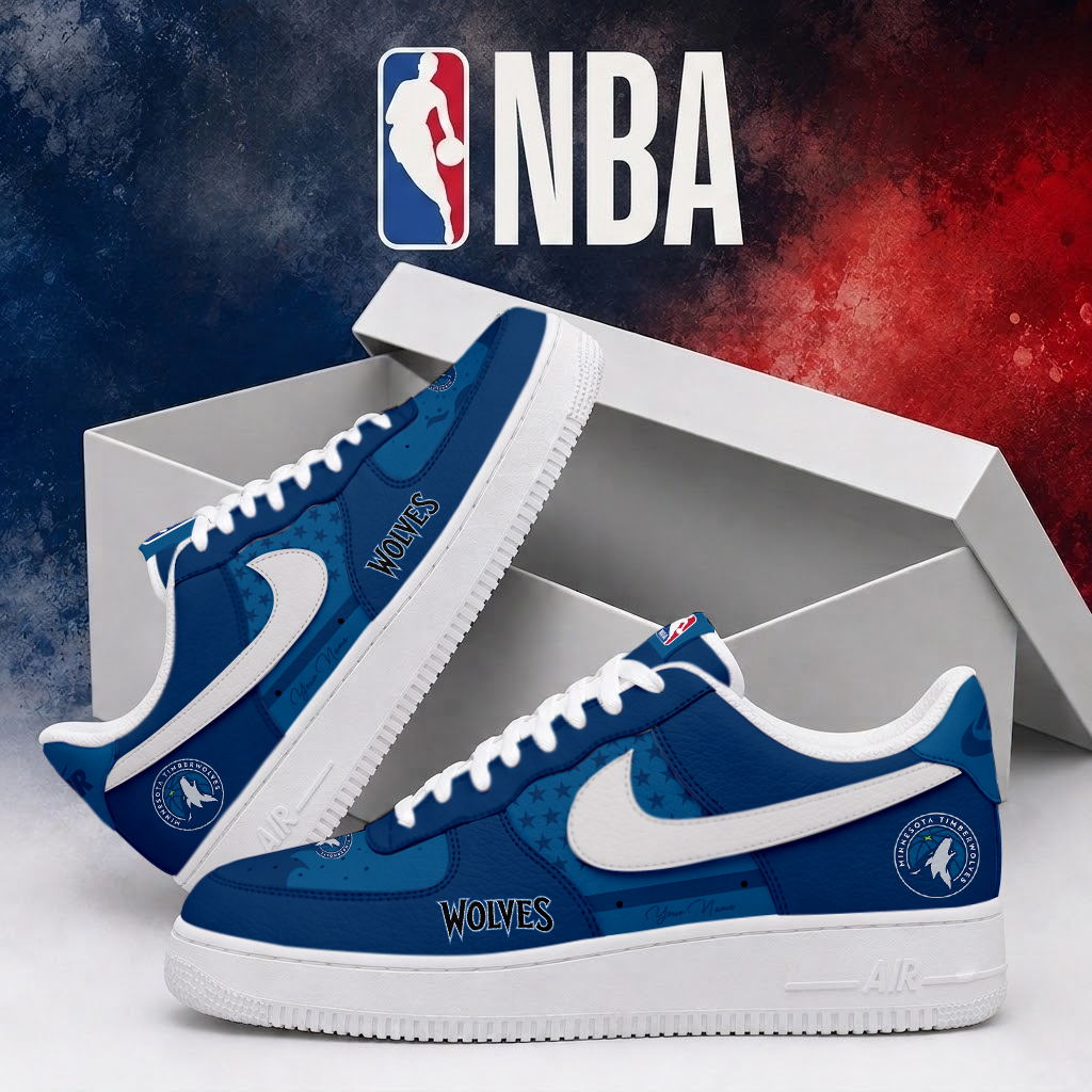 Limited Edition – Customized NBA Minnesota Timberwolves Air Force 1 Shoes
