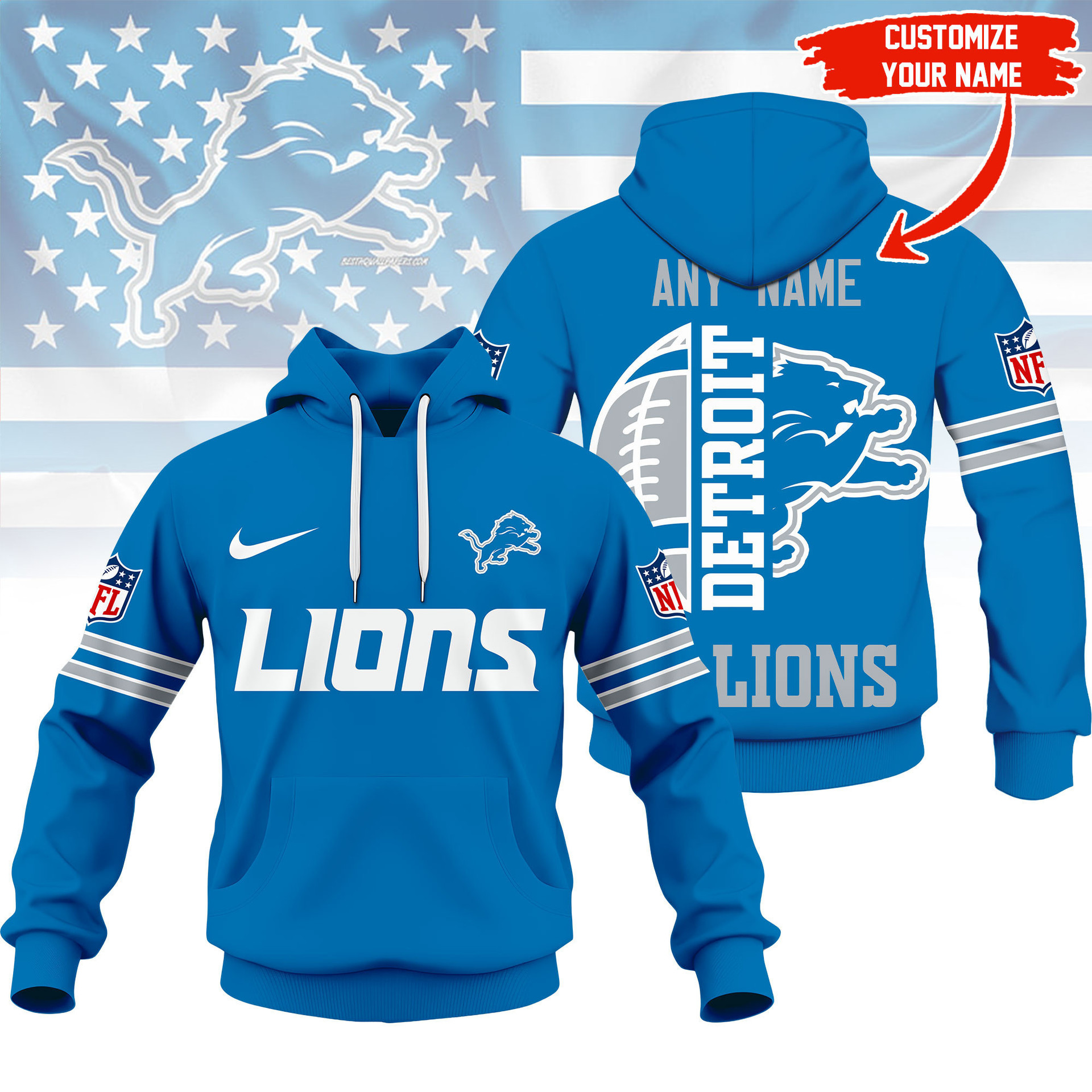 Limited Edition – Customized NFL Detroit Lions Hoodie, Zip Hoodie
