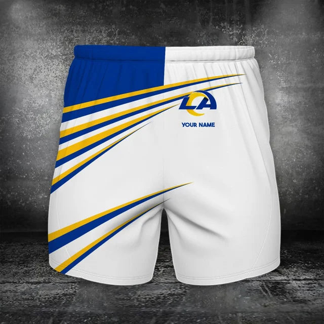 Limited Edition – Customized NFL Los Angeles Rams Polo Shirt & Short Pants Set - Image 2