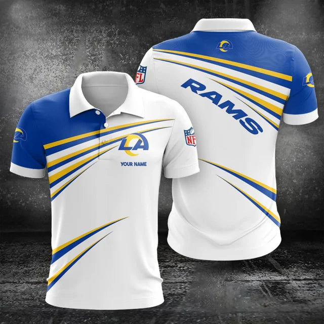 Limited Edition – Customized NFL Los Angeles Rams Polo Shirt & Short Pants Set