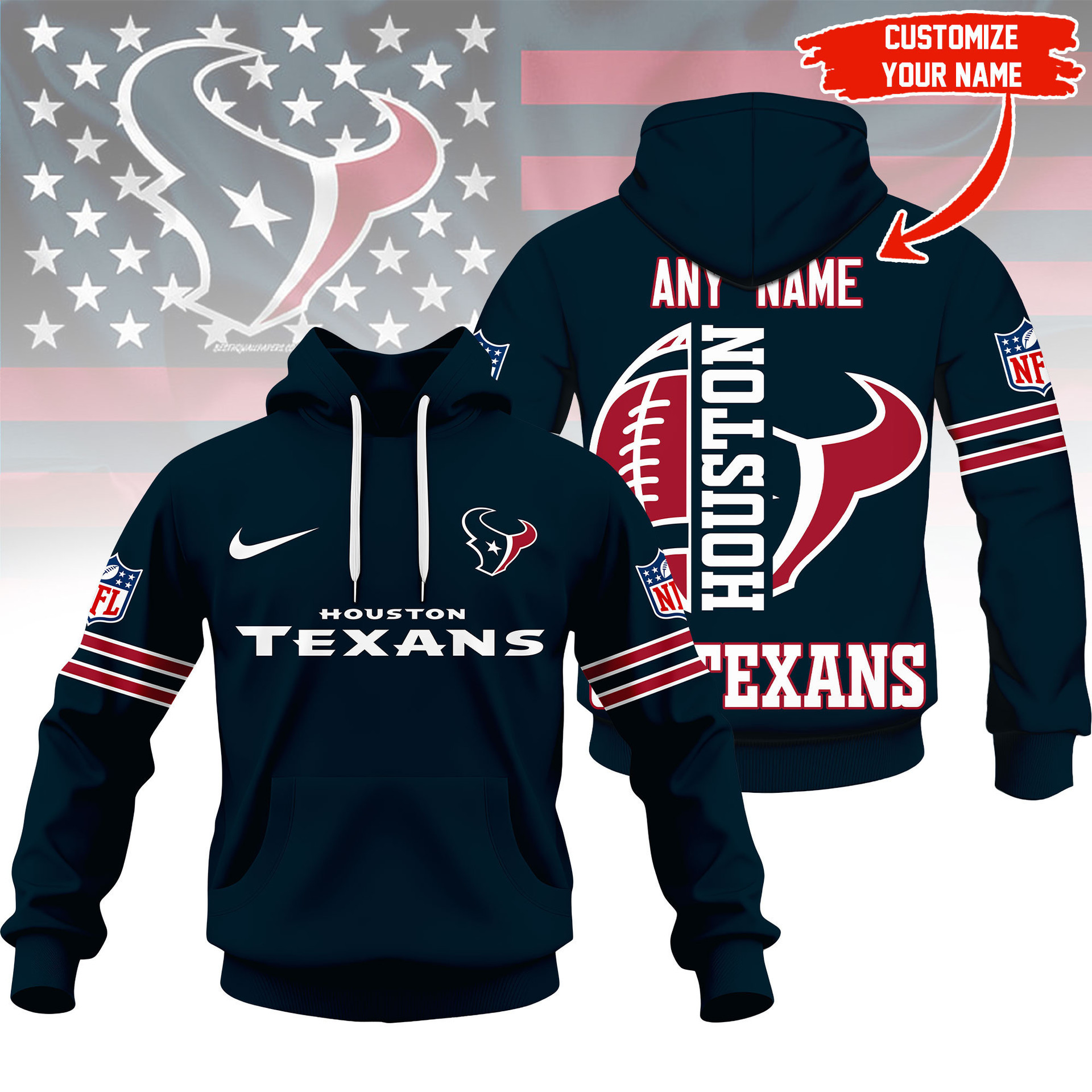 Limited Edition – Customized NFL Houston Texans Hoodie, Zip Hoodie