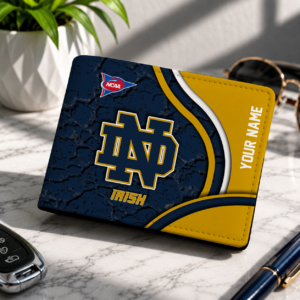Limited Edition – Customized NCAA Notre Dame Fighting Irish Leather Wallet