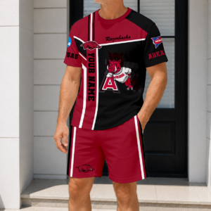 Limited Edition – Customized NCAA Arkansas Razorbacks T-Shirt & Short Pants Set
