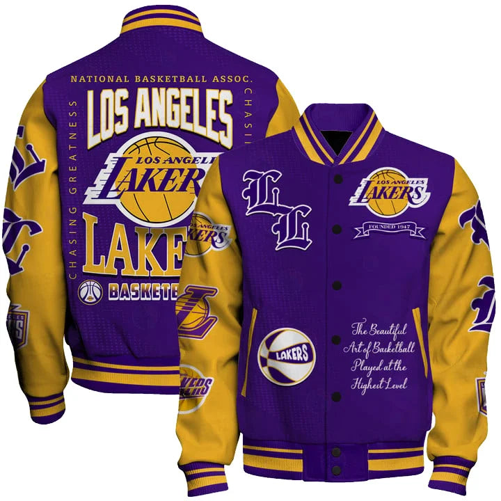 Limited Edition – Customized NBA Los Angeles Lakers Baseball Jacket, Varsity Jacket