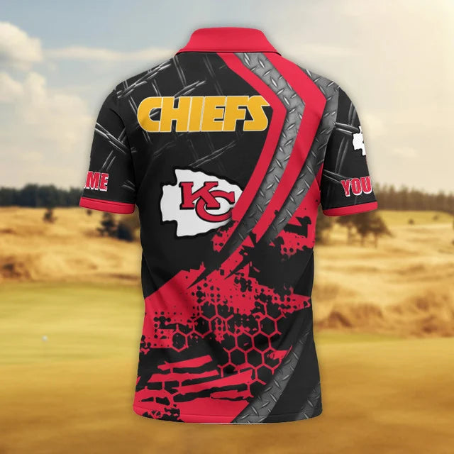 Limited Edition – Customized NFL Kansas City Chiefs Polo Shirt - Image 3