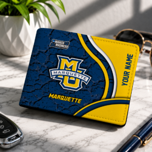 Limited Edition – Customized NCAA Marquette Golden Eagles Leather Wallet
