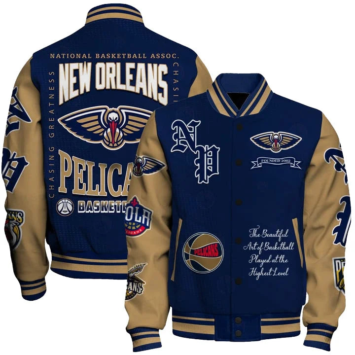 Limited Edition – Customized NBA New Orleans Pelicans Baseball Jacket, Varsity Jacket