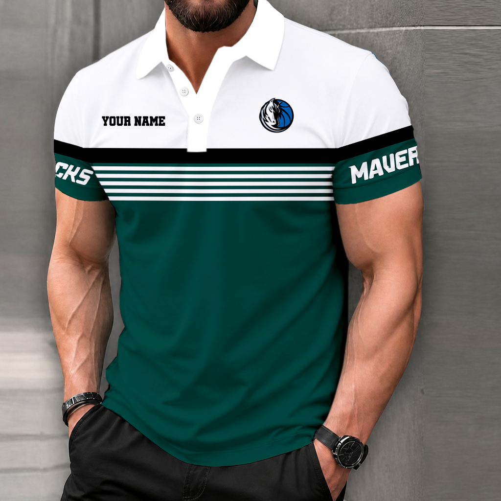 Limited Edition – Customized NBA Dallas Mavericks Polo Shirt - Image 3