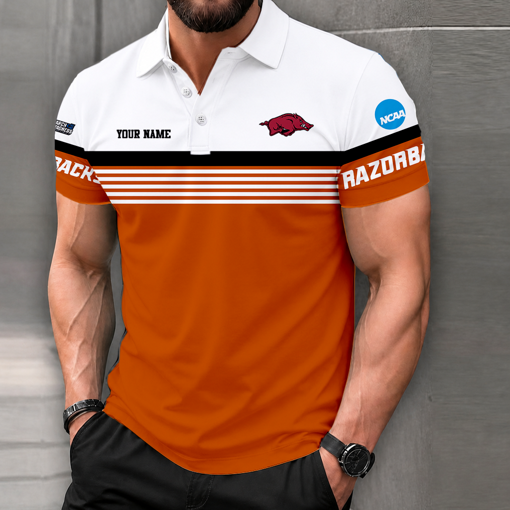 Limited Edition – Customized NCAA Arkansas Razorbacks Polo Shirt - Image 5