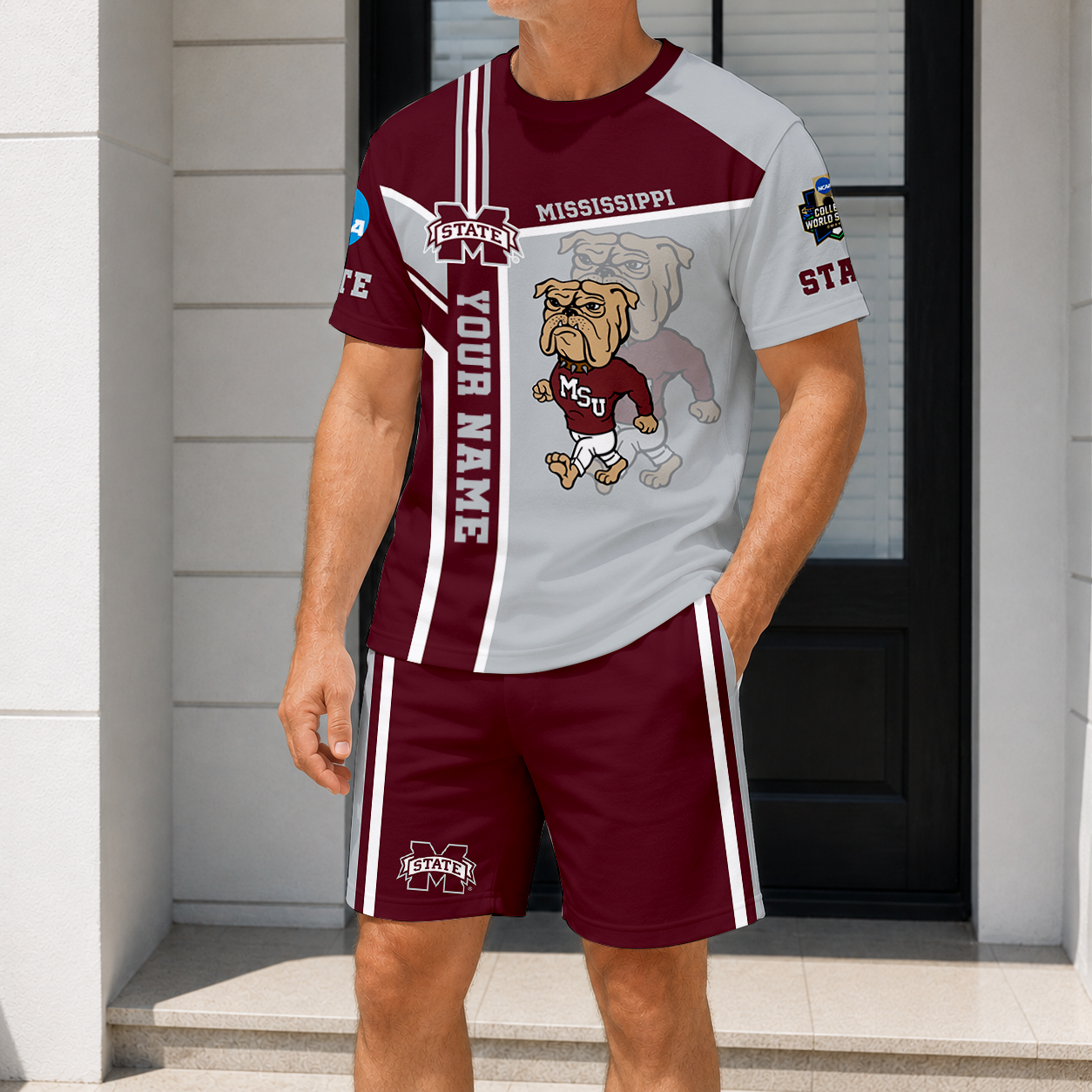 Limited Edition – Customized NCAA Mississippi State Bulldogs T-Shirt & Short Pants Set