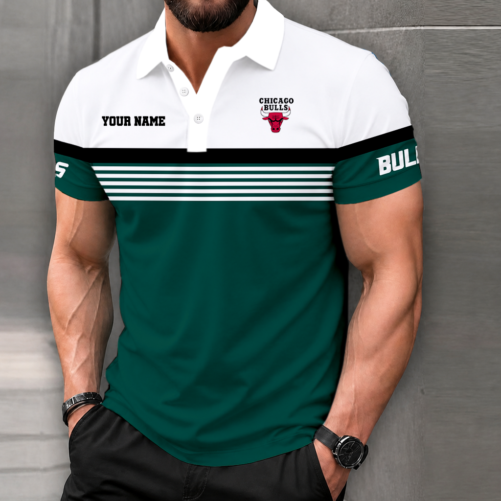 Limited Edition – Customized NBA Chicago Bulls Polo Shirt - Image 4