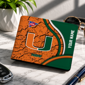 Limited Edition – Customized NCAA Miamiami Hurricanes Leather Wallet