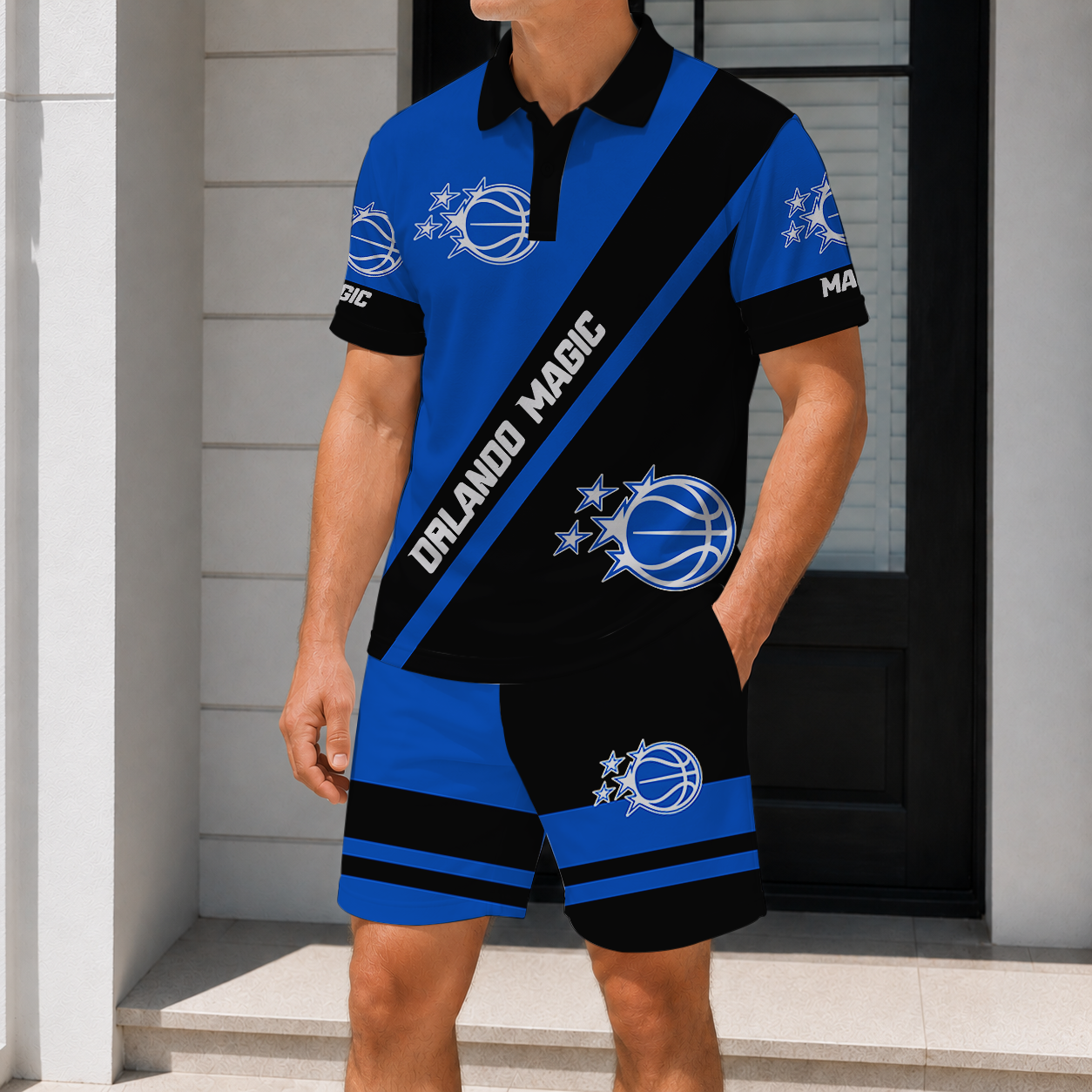 Limited Edition – Customized NBA Orlando Magic Polo Shirt & Short Pants Set