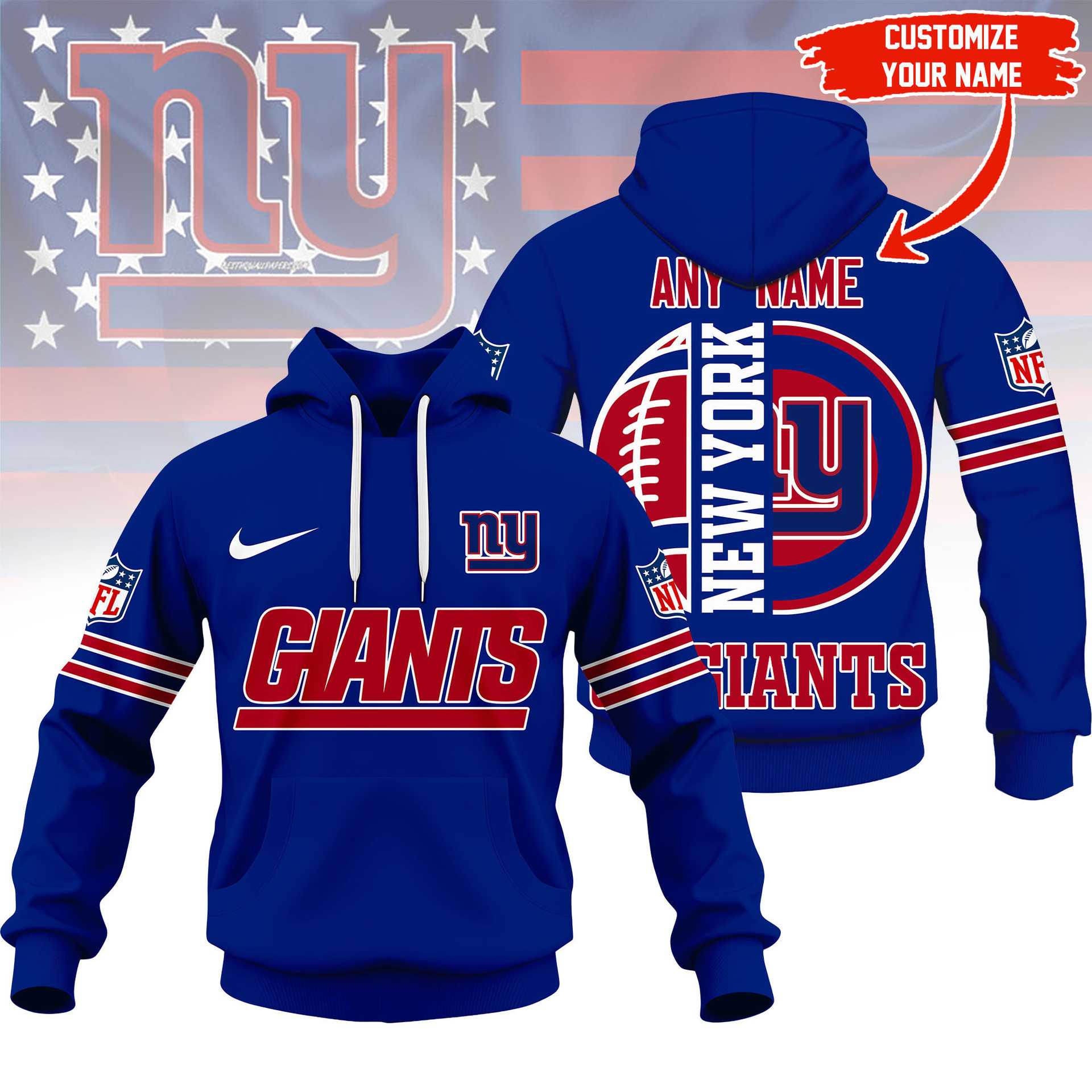 Limited Edition – Customized NFL New York Giants Hoodie, Zip Hoodie