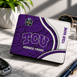 Limited Edition – Customized NCAA Tcu Horned Frogs Leather Wallet
