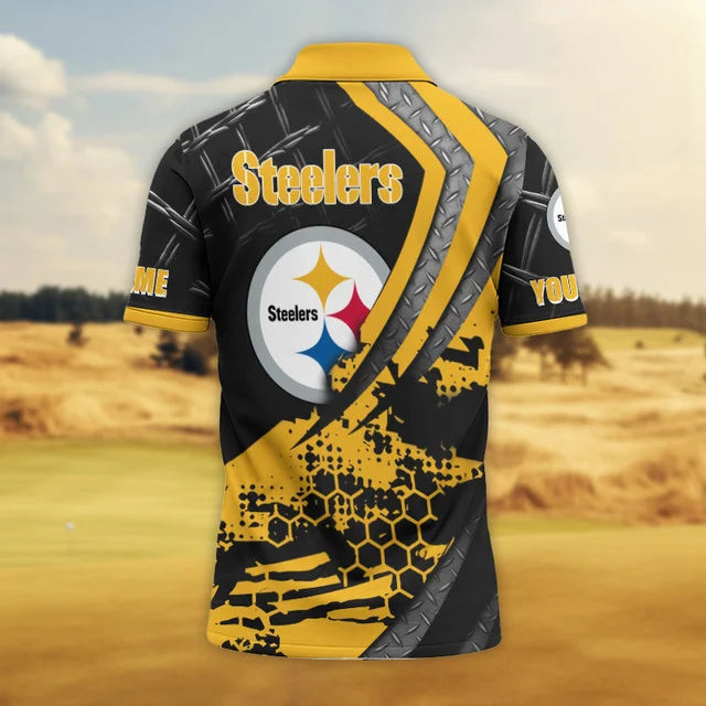 Limited Edition – Customized NFL Pittsburgh Steelers Polo Shirt - Image 3
