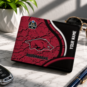 Limited Edition – Customized NCAA Arkansas Razorbacks Leather Wallet