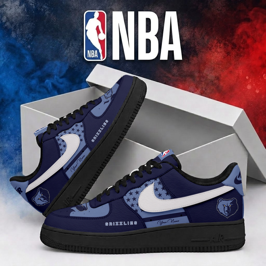 Limited Edition – Customized NBA Memphis Grizzlies Air Force 1 Shoes - Image 2
