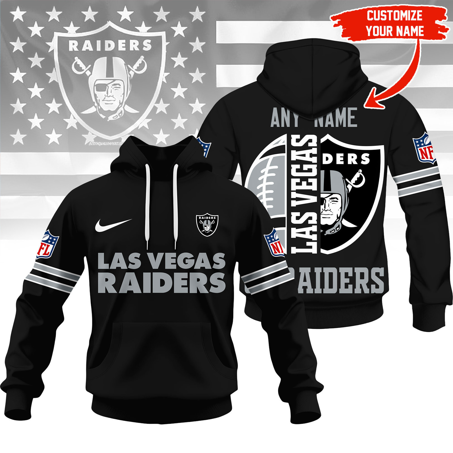 Limited Edition – Customized NFL Las Vegas Raiders Hoodie, Zip Hoodie