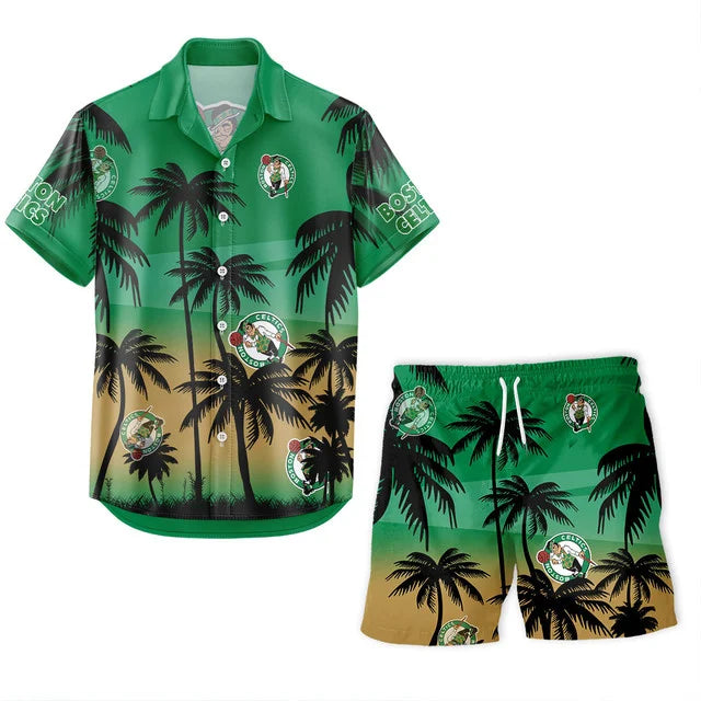 Limited Edition – Customized NBA Boston Celtics Unisex Hawaiian Shirt & Shorts Set - Image 2