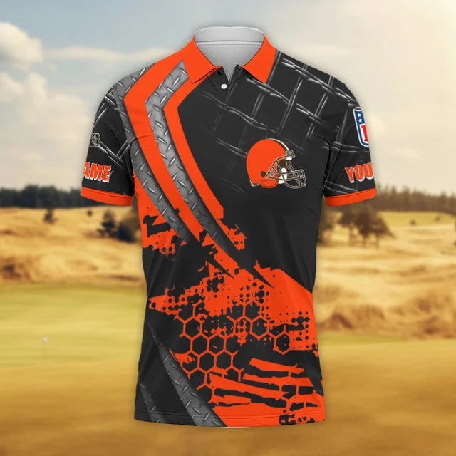 Limited Edition – Customized NFL Cleveland Browns Polo Shirt - Image 2