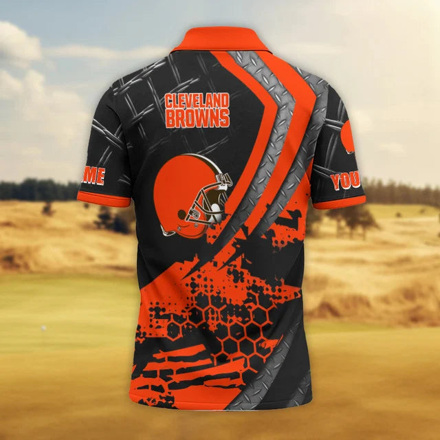 Limited Edition – Customized NFL Cleveland Browns Polo Shirt - Image 3