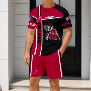 Limited Edition – Customized NCAA Alabama Crimson Tide Tide T-Shirt & Short Pants Set