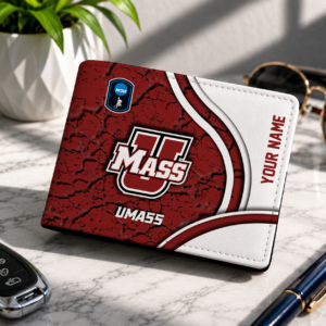 Limited Edition – Customized NCAA Umass Minutewomen Leather Wallet