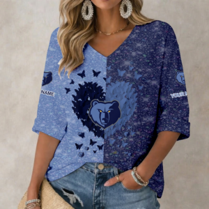 Limited Edition – Customized NBA Memphis Grizzlies Women’s Heart V-Neck Long Sleeve Shirt