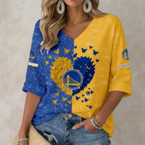 Limited Edition – Customized NBA Golden State Warriors Women’s Heart V-Neck Long Sleeve Shirt