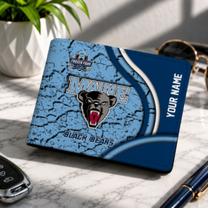 Limited Edition – New Customized NCAA Maine Black Bears Leather Wallet
