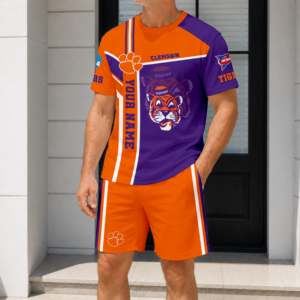 Limited Edition – Customized NCAA Clemson Tigers T-Shirt & Short Pants Set