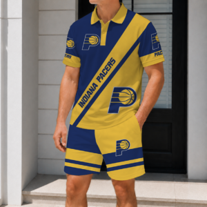 Limited Edition – Customized NBA Indiana Pacers Polo Shirt & Short Pants Set