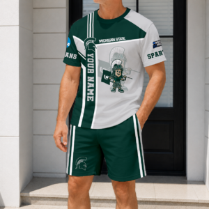Limited Edition – Customized NCAA Michigan State Spartans T-Shirt & Short Pants Set