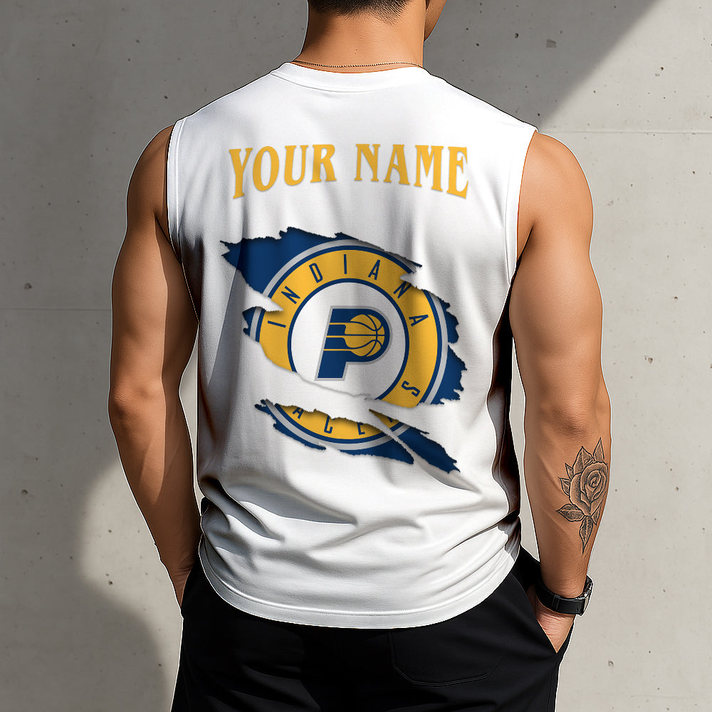 Limited Edition – Customized NBA Indiana Pacers Tanktop & Gym Shirt - Image 2