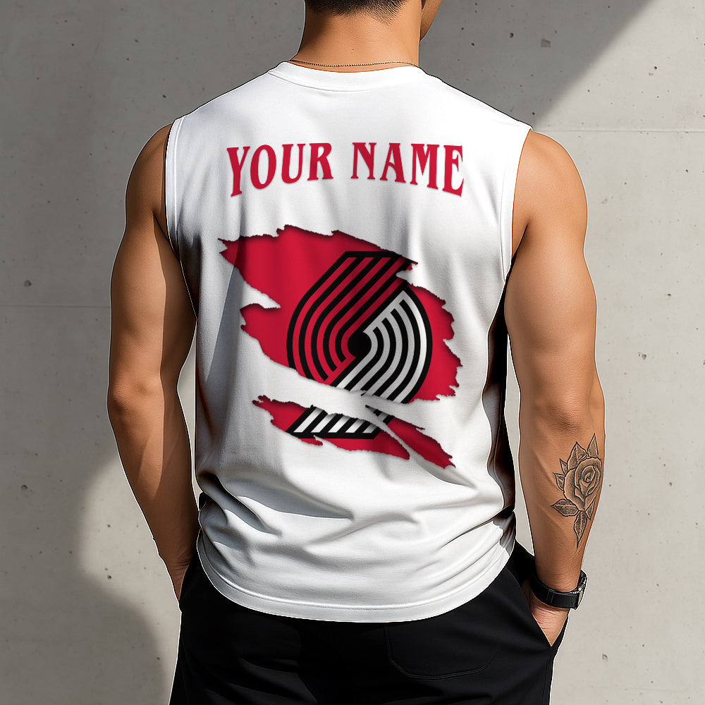 Limited Edition – Customized NBA Portland Trail Blazers Tanktop & Gym Shirt - Image 2