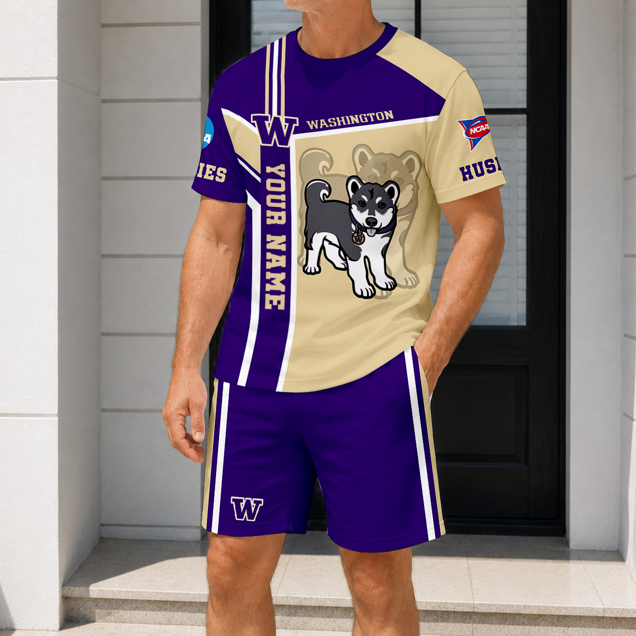 Limited Edition – Customized NCAA Washington Huskies T-Shirt & Short Pants Set