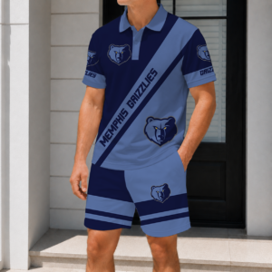 Limited Edition – Customized NBA Memphis Grizzlies Polo Shirt & Short Pants Set