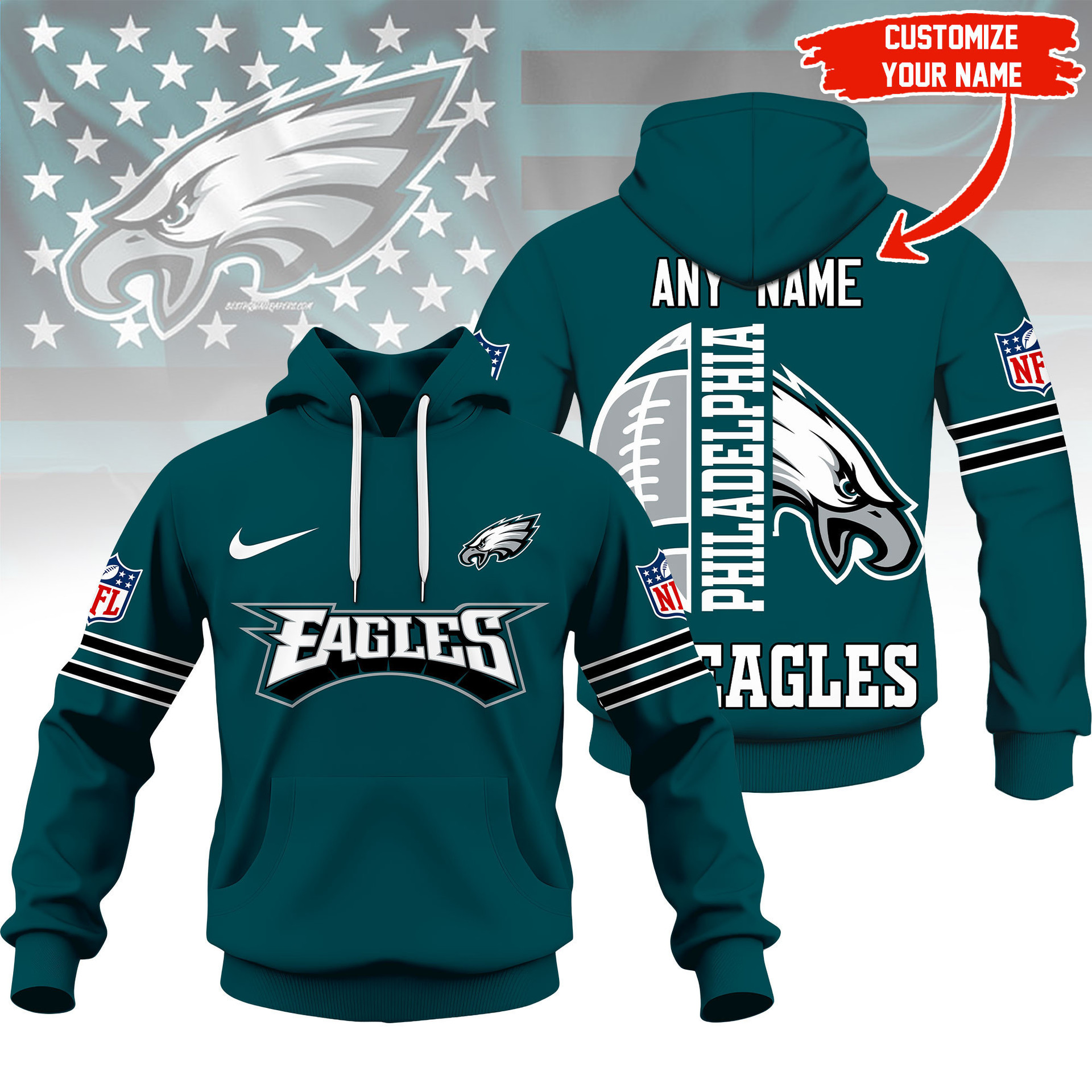 Limited Edition – Customized NFL Philadelphia Eagles Hoodie, Zip Hoodie