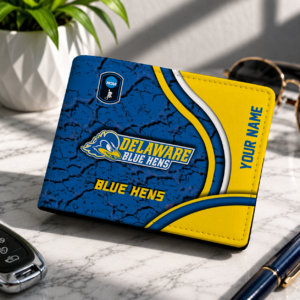 Limited Edition – Customized NCAA Delaware Fightin’ Blue Hens Leather Wallet
