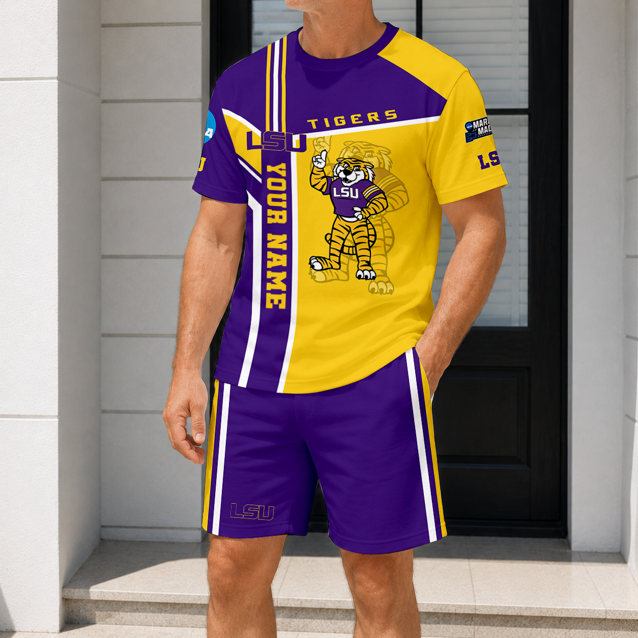 Limited Edition – Customized NCAA Lsu Tigers T-Shirt & Short Pants Set