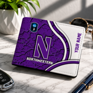 Limited Edition – Customized NCAA Northwestern Wildcats Leather Wallet