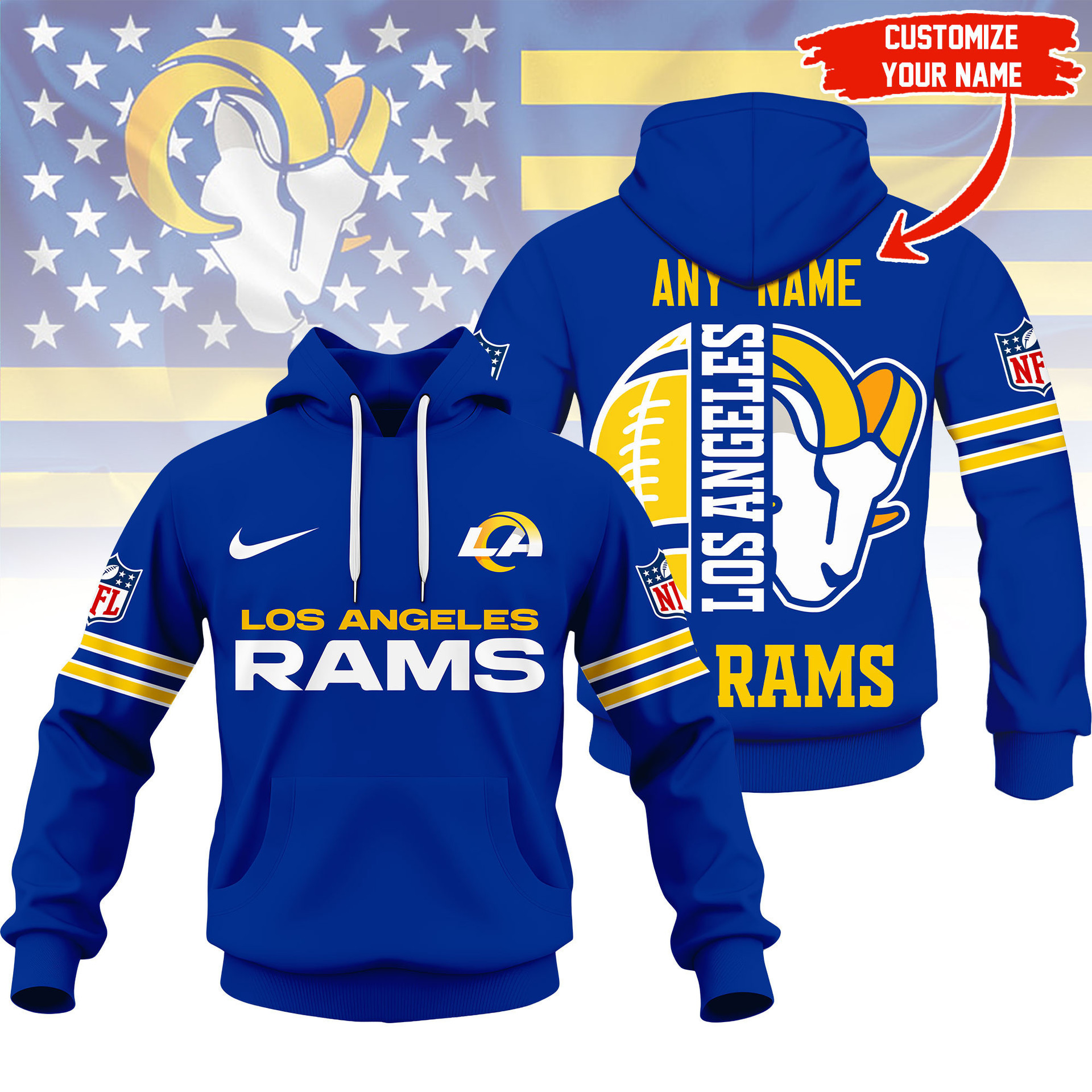 Limited Edition – Customized NFL Los Angeles Rams Hoodie, Zip Hoodie